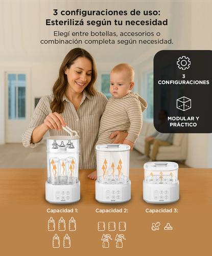 Esterilizador De Biberones 3 en 1 Mawe By Gadnic Secador Para 5 Mamaderas  - 2