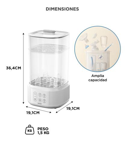 Esterilizador De Biberones 3 en 1 Mawe By Gadnic Secador Para 5 Mamaderas  - 3