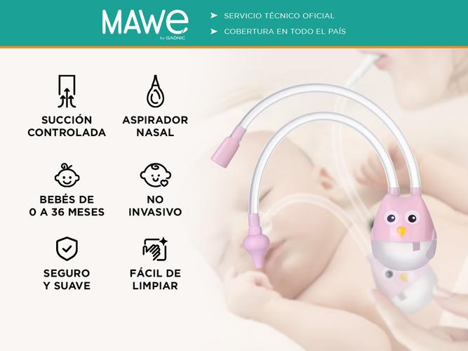Kit Aspirador Nasal Para Bebé Y Niños Mawe BEBE76 A Succión No Invasivo  - 1