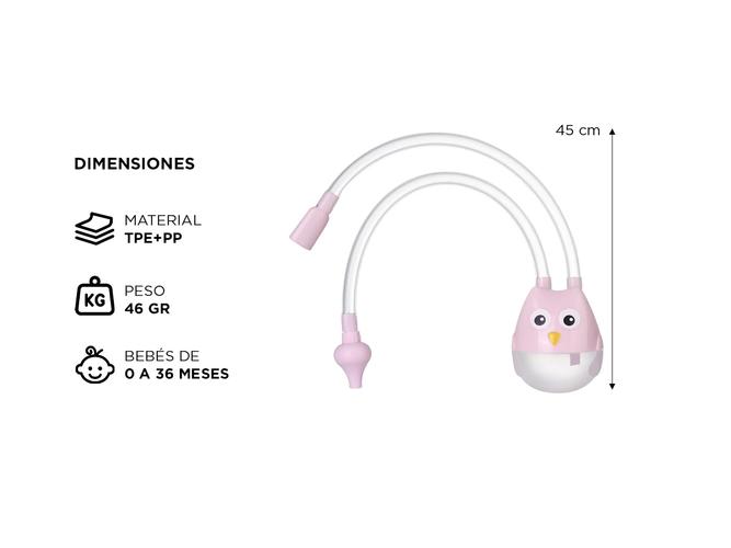 Kit Aspirador Nasal Para Bebé Y Niños Mawe BEBE76 A Succión No Invasivo  - 3