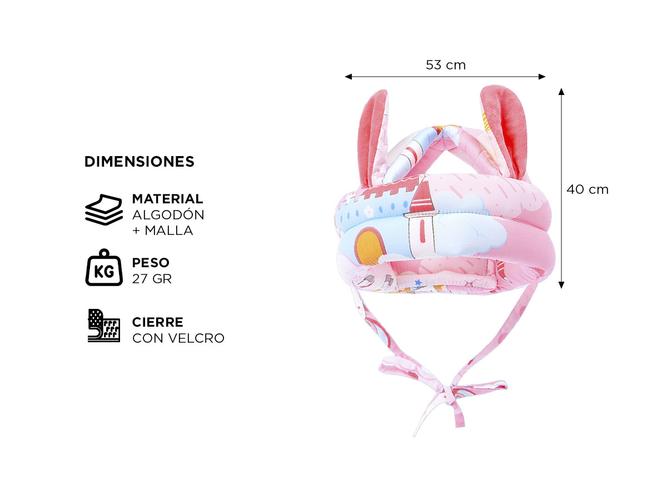 Gorro Para Niños Protección Anti-Golpes Mawe BEBE106 Ajustable - 3