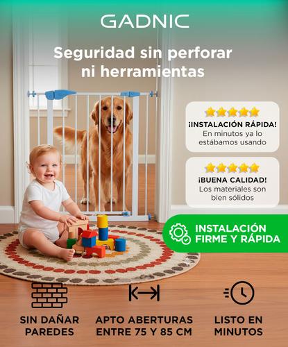 Puerta de Seguridad para Bebes y Mascotas Gadnic Ajustable Sin Perforar Doble Traba Cierre Automatico Doble Sentido Uso Interior - 1