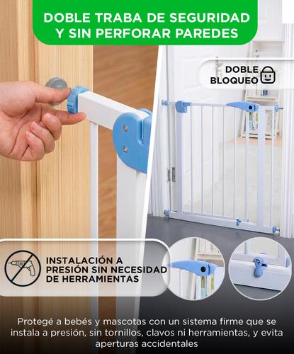 Puerta de Seguridad para Bebes y Mascotas Gadnic Ajustable Sin Perforar Doble Traba Cierre Automatico Doble Sentido Uso Interior - 3