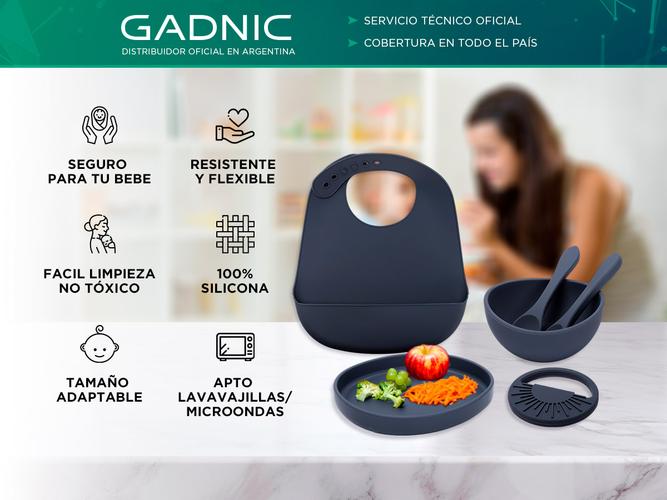 Set de Alimentación de Bebé Gadnic Cubiertos Platos de Silicona  - 1