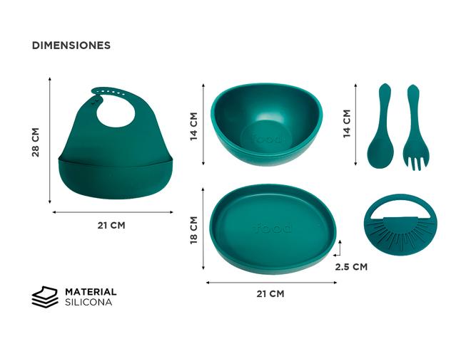 Set de Alimentación de Bebé Gadnic Cubiertos Platos de Silicona  - 4