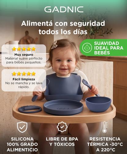 Kit Baby Call Monitor Gadnic Visión Nocturna Sensor Temperatura + Set de Alimentación de Bebé Gadnic Cubiertos Platos de Silicona  - 1