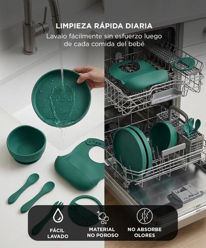 Set de Alimentación de Bebé Gadnic Cubiertos Platos de Silicona  - 2
