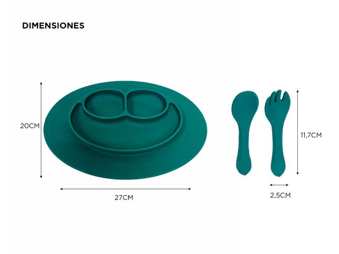 Set de Plato y Cubiertos para Bebes Gadnic Silicona Segura - 4
