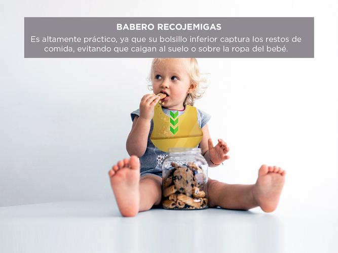 Set Alimentacion Bebe Silicona Gadnic Babero Plato y Cubiertos - 3