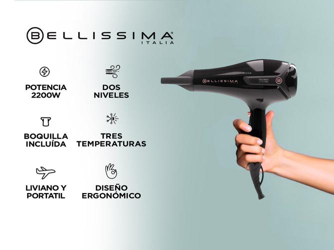 Secador De Pelo Bellisima S9 2200w Salon Performance Ionico Negro - 1
