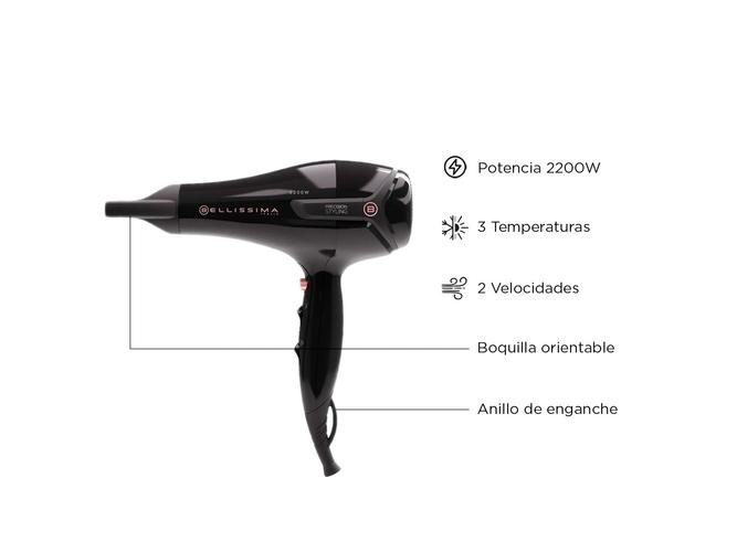 Secador De Pelo Bellisima S9 2200w Salon Performance Ionico Negro - 3