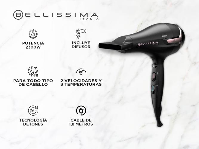 Secador de Pelo Bellisima K9 2300W Iones Difusor Negro - 1