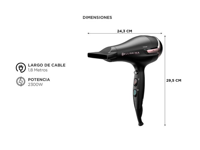 Secador de Pelo Bellisima K9 2300W Iones Difusor Negro - 4