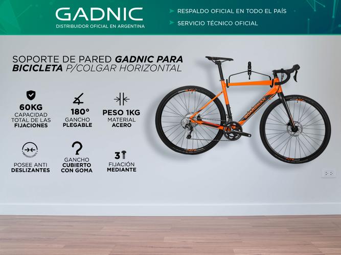 Soporte de Pared Gadnic para Bicicleta P/Colgar Horizontal - 1