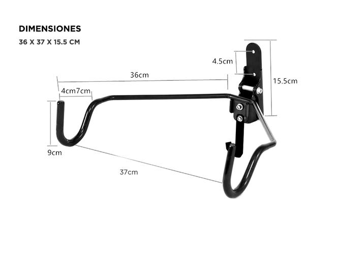 Soporte de Pared Gadnic para Bicicleta P/Colgar Horizontal - 4