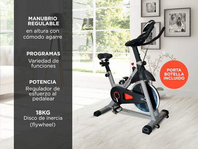 Bicicleta Fija Gadnic G-Spinning Indoor Disco Inercia 18kg Regulable con Display - 2