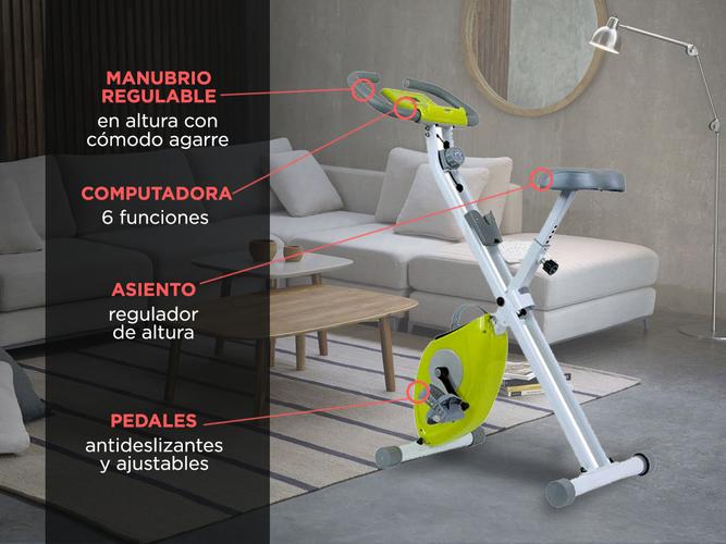 Bicicleta Fija Gadnic X-Bike Plegable 6 Programas Display Regulable Hasta 110kg - 2