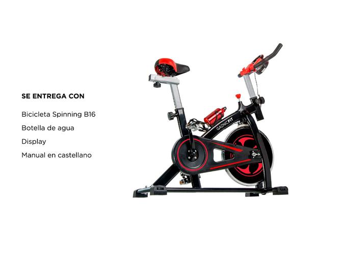 Bicicleta Fija Gadnic B-16 Spinning Indoor Disco Inercia 8kg Regulable con Display + Botella - 6