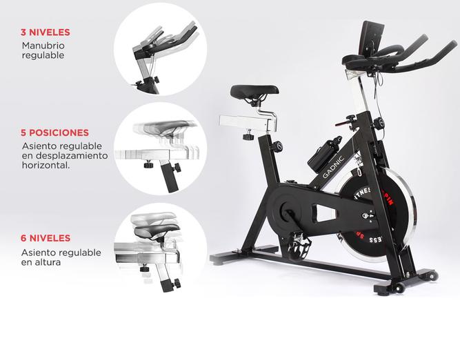 Bicicleta Fija Gadnic B-17 Spinning Disco 18kg Regulable Display Multifunción + Botella - 2