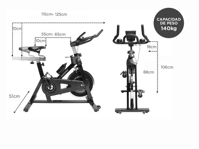 Bicicleta Fija Gadnic B-17 Spinning Disco 18kg Regulable Display Multifunción + Botella - 5