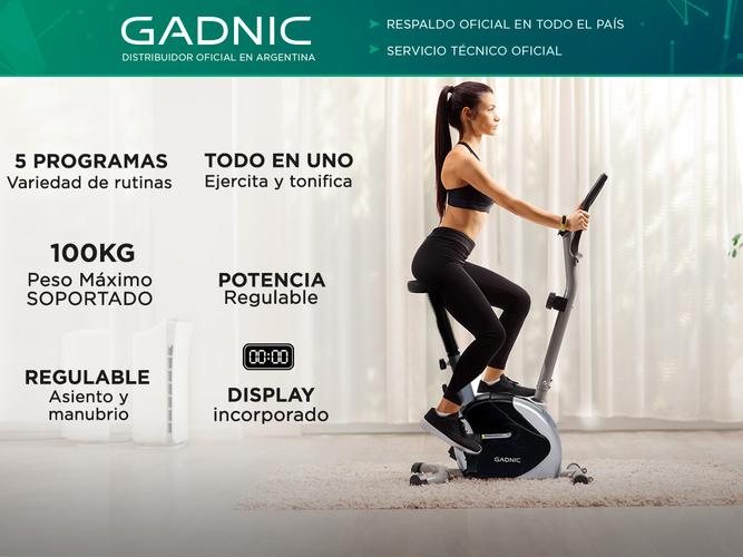 Bicicleta Fija Gadnic B-18 Hogareña Regulable 5 Programas Hasta 100kg Magnética - 1