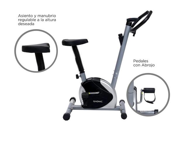 Bicicleta Fija Gadnic B-18 Hogareña Regulable 5 Programas Hasta 100kg Magnética - 3