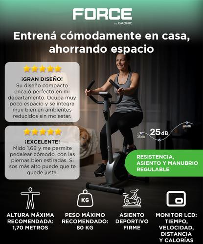 Bicicleta Fija Gadnic B-18 Hogareña Regulable 4 Programas Hasta 80kg Magnética - 1