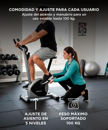 Bicicleta Fija Gadnic B-18 Hogareña Regulable 5 Programas Hasta 100kg Magnética - 3