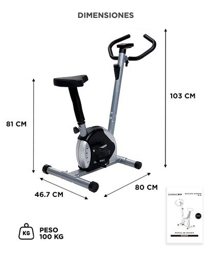 Bicicleta Fija Gadnic B-18 Hogareña Regulable 5 Programas Hasta 100kg Magnética - 6