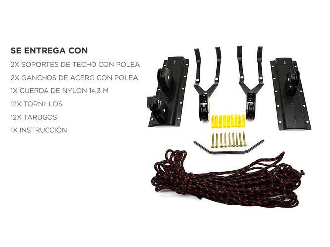 Soporte De Techo Para Bicicletas Roldanas Frenos - 5