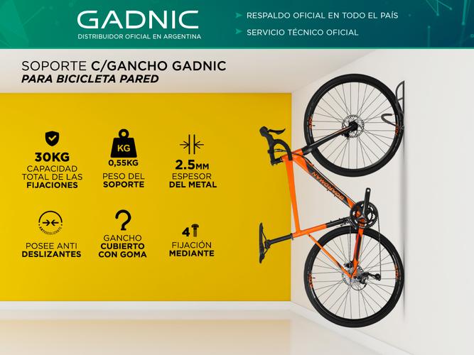 Kit x4 Soporte C/Gancho Gadnic Para Bicicleta Pared - 1