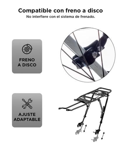 Porta Equipaje Bicicleta Gadnic Aluminio 50kg - 3