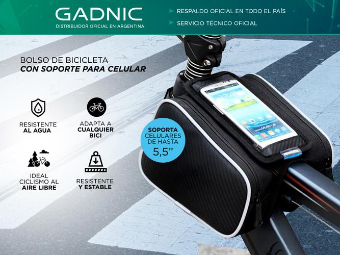 Bolso De Bicicleta Con Soporte Para Celular Gadnic Resistente Al Agua  - 1