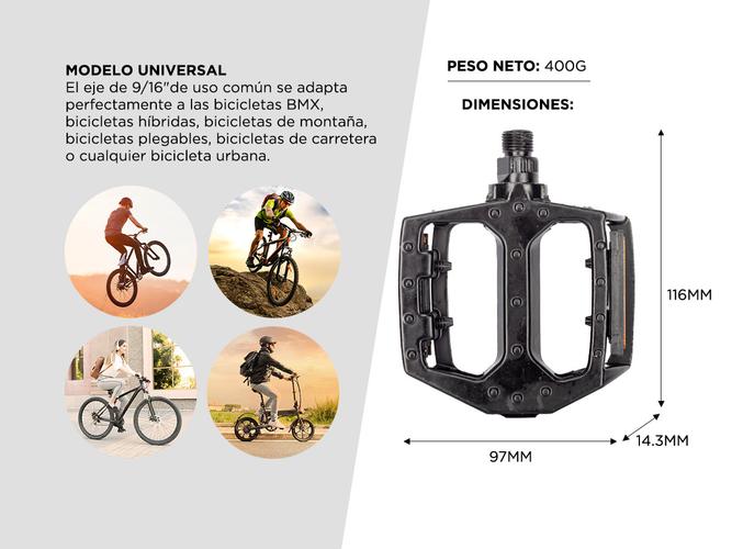 Par de Pedales De Aluminio Gadnic Para Bicicletas  - 3