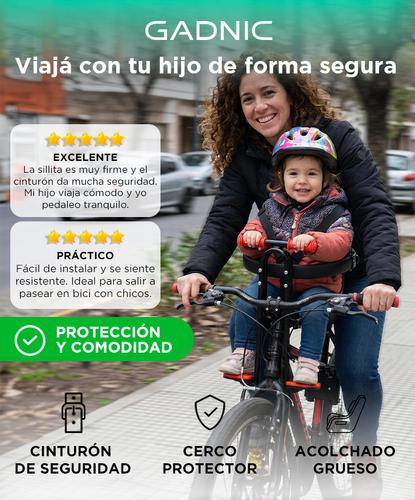 Asiento infantil Bicicleta Gadnic hasta 20 kg Seguridad Cinturon  - 1