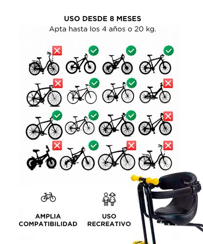 Asiento infantil Bicicleta Gadnic hasta 20 kg Seguridad Cinturon  Outlet - 3
