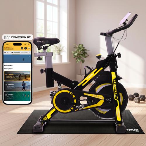 Bicicleta Fija De Spinning Force By Gadnic Disco De Inercia 6 Kg Con Amortiguador Display LCD Soporte De Botellas  - 0