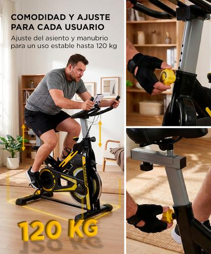 Bicicleta Fija Force By Gadnic THG799 Spinning Hasta 120 Kg Volante de Inercia 6 Kg - 3