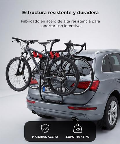 Portabicicletas Para Auto Gadnic Trasero Universal Hasta 3 Bicicletas Carga Maxima 45 Kg Estructura De Acero Con 6 Correas De Sujecion  - 4
