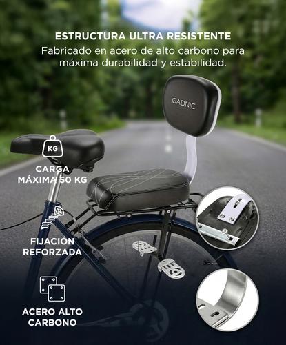 Asiento Trasero Para Bicicleta Gadnic Con Manubrio Y Pedalin Hasta 50kg Acero Alto Carbono Compatible MTB  - 3