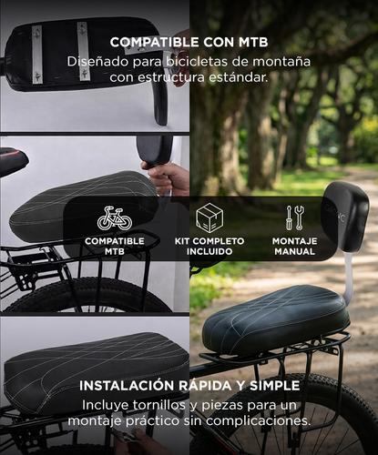 Asiento Trasero Para Bicicleta Gadnic Con Manubrio Y Pedalin Hasta 50kg Acero Alto Carbono Compatible MTB  - 4