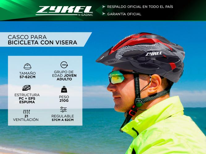 Casco Bicicleta Zykel Con Visera Regulación Ventilaciones  - 1
