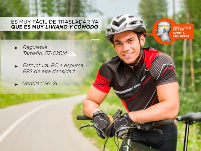 Casco Bicicleta Zykel Con Visera Regulación Ventilaciones  - 2