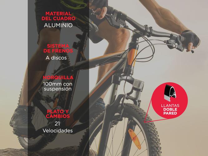 Bicicleta Mountain Bike Shifter T18 Rodado 29 Cuadro Aluminio 21 Cambios Freno A Disco - 2