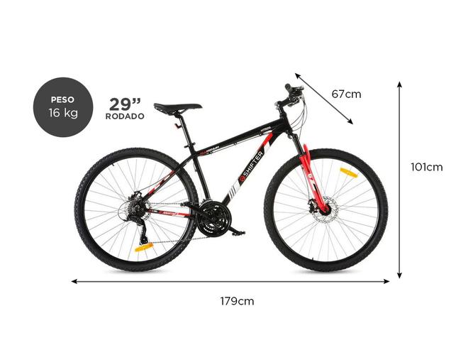Bicicleta Mountain Bike Shifter T18 Rodado 29 Cuadro Aluminio 21 Cambios Freno A Disco - 4