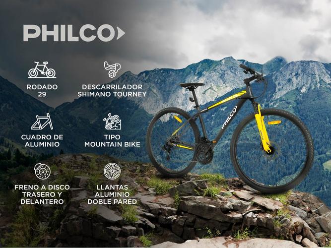 Bicicleta Mountain Bike Philco MTB R29 Aluminio 21 Vel Shimano Disco Mecanico  - 1