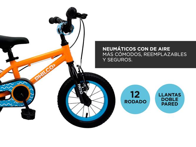 Bicicleta Philco Rodado 12 niño Cuadro Aluminio V-brake - 2
