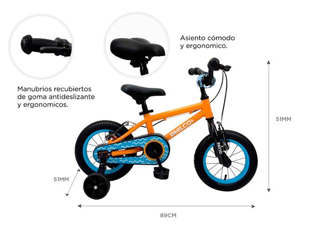 Bicicleta Philco Rodado 12 niño Cuadro Aluminio V-brake - 4