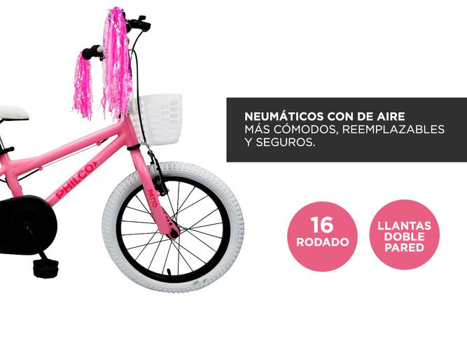 Bicicleta Rodado 16 niña Philco Cuadro Aluminio V-brake - 2