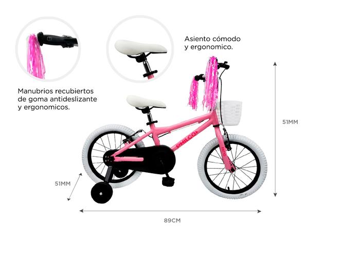 Bicicleta Rodado 16 niña Philco Cuadro Aluminio V-brake - 4